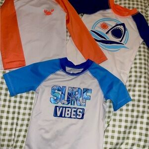 Surf Vibes Kids Rash Guard Set - Blue and Orange Boys 3T